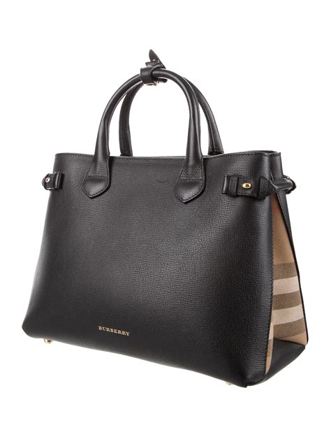 burberry banner leather tote|burberry checked canvas tote bag.